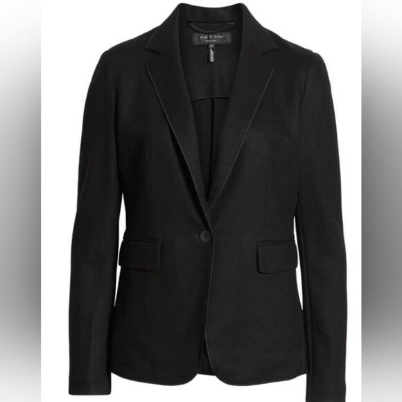 Rag & Bone Club Sof Wool Blazer Single-button Notch lapels Size 10 - Picture 5 of 8